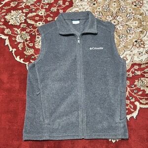 Men's Columbia Gray Steens Mountain Fleece Zip Up vest, Size Medium
